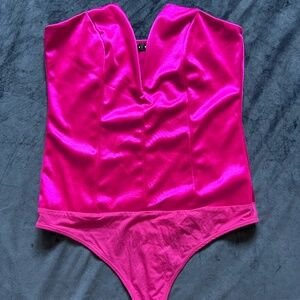 Women's Hot Pink Strapless Bodysuit Size M